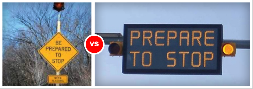 MUTCD Traffic Signs vs Blank Out Signs